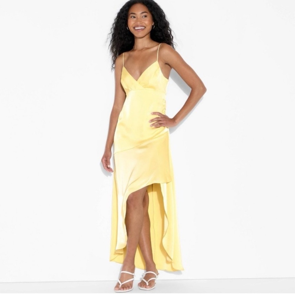 wild fable Yellow Asymmetrical Slip Dress